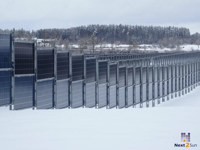 Gestellsystem im Schnee. | Foto: Next2Sun