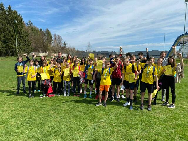 Gewann im Frühjahr und im Herbst wieder die Crosslauf-Trophy der Schulen: die Musik-MS Eibiswald | Foto: MMS Eibiswald