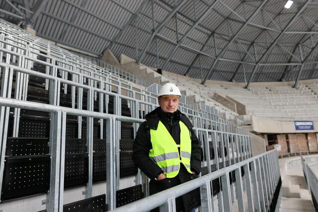 Dort wo die Fans des LASK Stimmung machen: Die neue Fantribüne hinter dem Tor wird das Herzstück der neuen Arena auf der Linzer Gugl. | Foto: Reischl