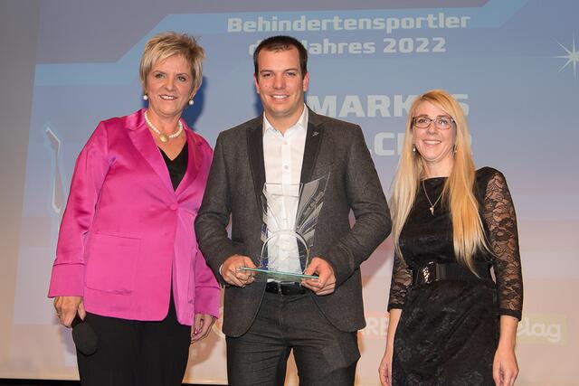 Markus Salcher wurde bei der Nacht des Sports im Casino Velden als Kärntner Behindertensportler 2022 ausgezeichnet.  | Foto: Arbeiter/SPK/KK