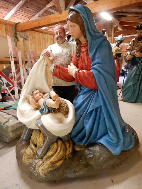 Gerold Kubitschek schuf ganz große Kunst - im wahrsten Sinn des Wortes. | Foto: Anni Dersch