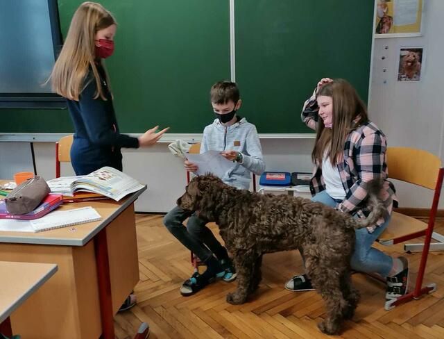 Laut Pädagogin und Besitzerin Doris Pirker zieht durch den Hund ein angenehmeres und ruhigeres Klassenklima ein. | Foto: Doris Pirker