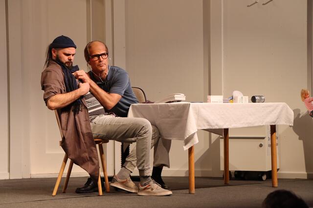 Bildhauer Hieronymus Wally (Walter Seiwald) mit dem