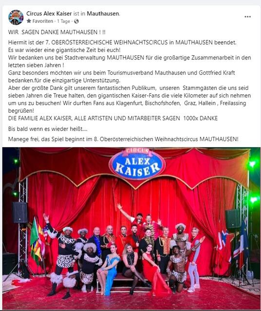 Der Zirkus dankt Mauthausen | Foto: Circus Kaiser