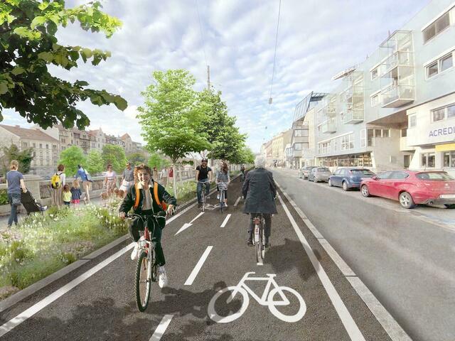 Die Radoffensive geht weiter und soll vor allem für Gleichberechtigung sorgen, so Schwentner. Radfahrerinnen und Radfahrer sollen sich auch auf der Straße mit Autos sicher fühlen. | Foto: Land Steiermark