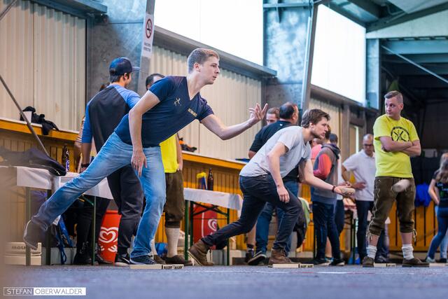 72 Teams aus elf Nationen kommen zur Mölkky-Indoor-EM im März nach Gössendorf, darunter die Champions Boulay/Rayal aus Frankreich. | Foto: ZVG