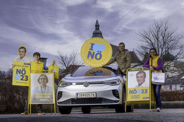 Die Volkspartei im Bezirk Scheibbs will auf einen fairen Wahlkampf setzen: Landtagsabgeordneter Anton Erber (M.) mit Raphael Weinmesser und Katja Seitner
 | Foto: Gerald Prüller