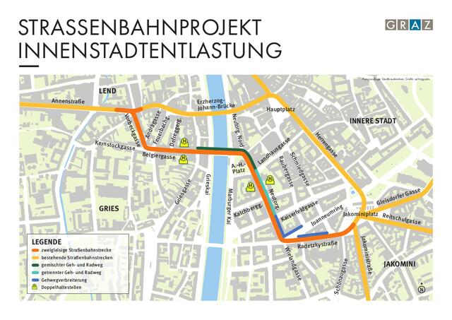 So soll die neue Öffi-Linienführung bis Ende 2025 aussehen. | Foto: Stadt Graz