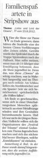 Damaliger Leserbrief in der Tiroler Tageszeitung.  | Foto: Marcantonio Marino / FdT