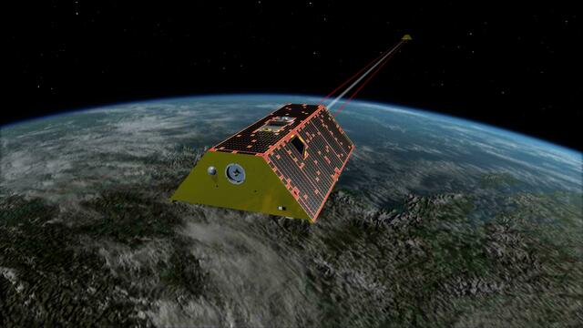 In einer polaren Umlaufbahn in knapp 490 Kilometern Höhe umkreisen die Satelliten die Erde und liefern den Geodätinnen und Geodäten der TU Graz dabei die Daten aus dem Weltall, die sie für die Bemessung des Grundwasserspeichers brauchen. | Foto: NASA