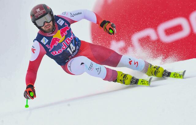 Trotz eines schmerzenden Knies fuhr Daniel Hemetsberger in der zweiten Kitzbüheler Abfahrt auf der "Streif" auf Rang acht. | Foto: Spiess Foto Tirol/Erich Spiess