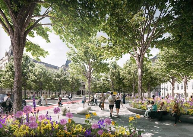 So könnte etwa der Florianipark künftig aussehen, wenn es nach den Grünen geht.  | Foto: bauchplan