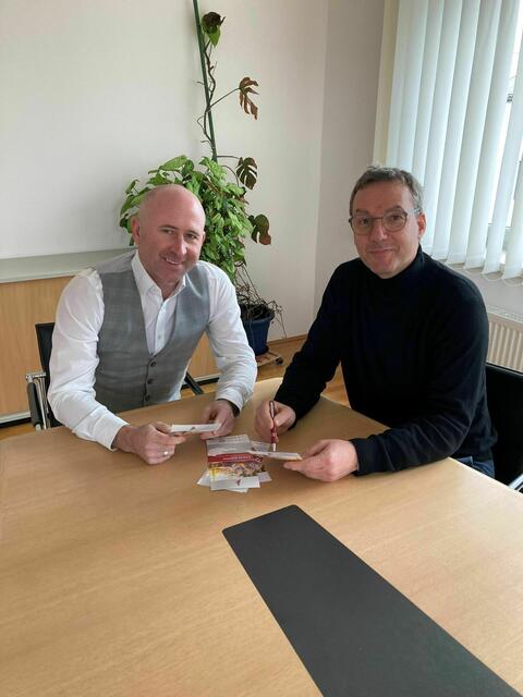 David Allerstorfer und Johann Stroblmair laden ein. | Foto: Foto: Gemeinde Feldkirchen