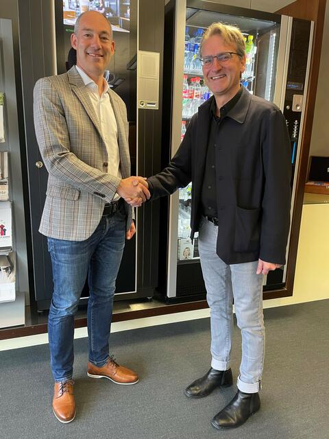 Markus Hämmerle und Günther Komatz (v.l.) | Foto:  Hämmerle Kaffe