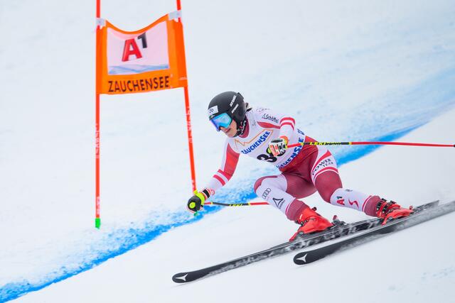 Anna Schilcher, hier beim Europacup in Zauchensee, fährt im Februar neun Rennen. | Foto: GEPA-Pictures
