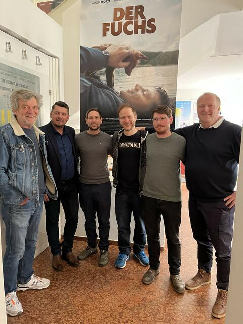 Schulwart Miro Golic, Direktor Thomas Heidinger, David Stöllinger, Adrian Goiginger, Martin Pfeil, Prof. Andreas Machatschek