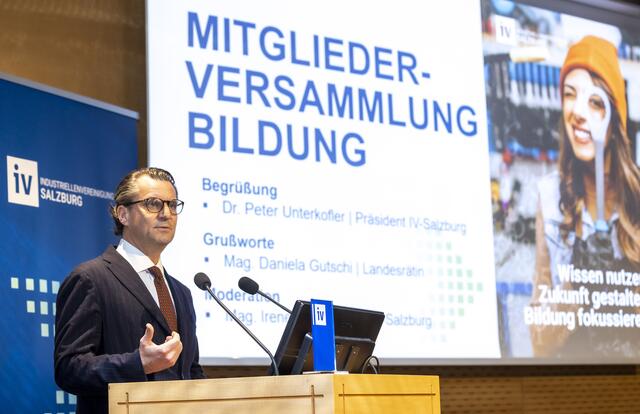 IV-Salzburg-Präsident Peter Unterkofler bei seiner Begrüßungsrede | Foto: IV-Salzburg/Kolarik