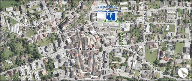 Die neue Tiefgarage hat die Adresse Zürcherstraße 6 | Foto: Stadt Bludenz