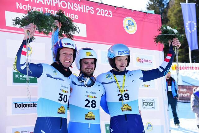 Das Siegespodest: Michael Scheikl (l.), Alex Gruber, Thomas Kammerlander. | Foto: ÖRV/M. Jennewein