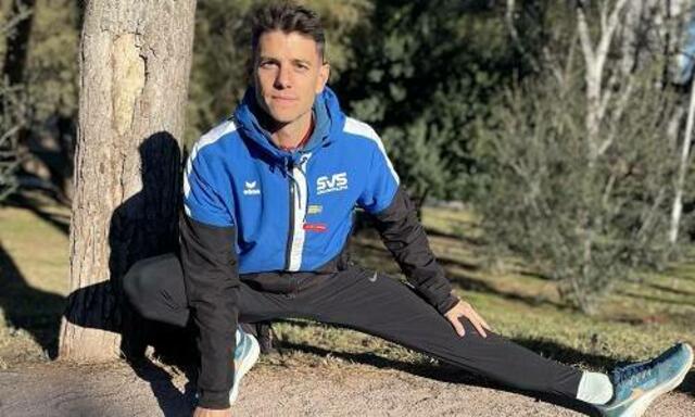 Raphael Pallitsch beim Aufwärmen vor seinem Lauf. | Foto: SVS