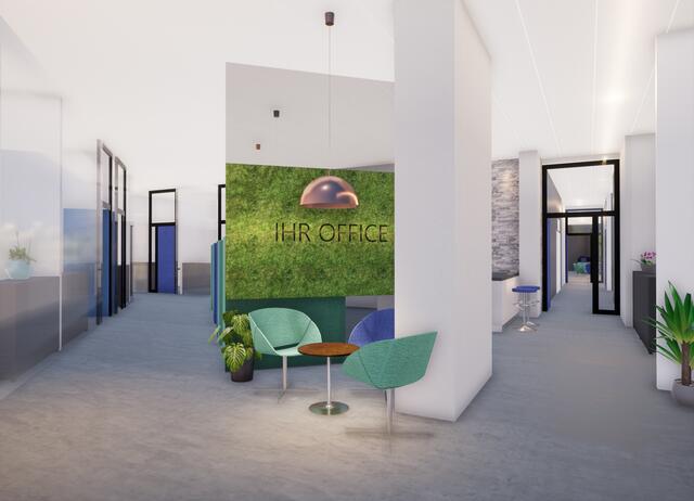 Das neu renovierte Büro am Kommunikationsplatz bietet topmoderne Flächen von 670 bis 4.800 m2, die individuell gestaltet werden können. | Foto: Neuson Real