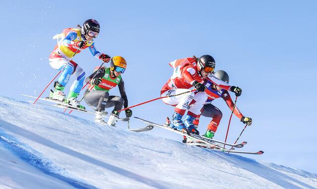 Katrin Ofner (vorne) bei der Generalprobe auf der Reiteralm | Foto: GEPA pictures
