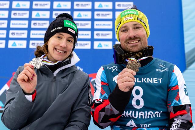 Die Kärntner Dani Ulbing und Alex Payer können sich über die Medaillen freuen | Foto: GEPA pictures/ Matic Klansek