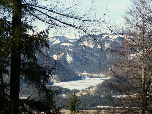 der Erlaufsee mit Eisdecke 
