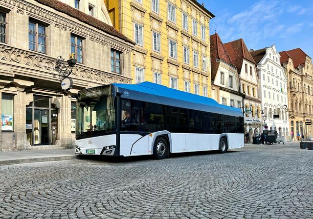 Der Bus wird von den Stadtbetrieben Steyr im Testzeitraum vorrangig auf den Linie 2B (Krankenhaus), 2A (Resthof) und 5 (Gleink – Stadtgut Steyr) eingesetzt. | Foto: Stadtbetriebe Steyr