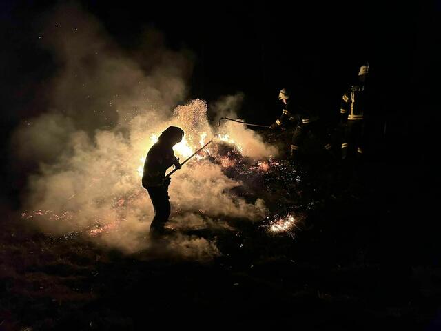 Gegen 22.30 Uhr brach erneut Feuer auf dem Feld aus | Foto: Feuerwehr Rohrbach