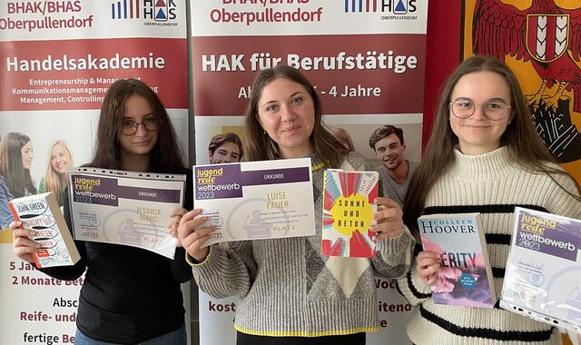 Die drei Erstplatzierten: Jessica Marc, Luise Pauer und Melanie Pilsits