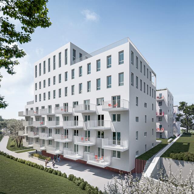 Insgesamt entstehen hier 418 StudentInnenzimmer sowie 40 Serviced Apartments. | Foto: Visualisierung: ZOOM VISUAL PROJECT GMBH