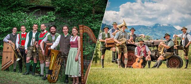 Die Alpenlandler Musikanten und die Tegernseer Tanzlmusi. | Foto: Alpenwelt Karwendel