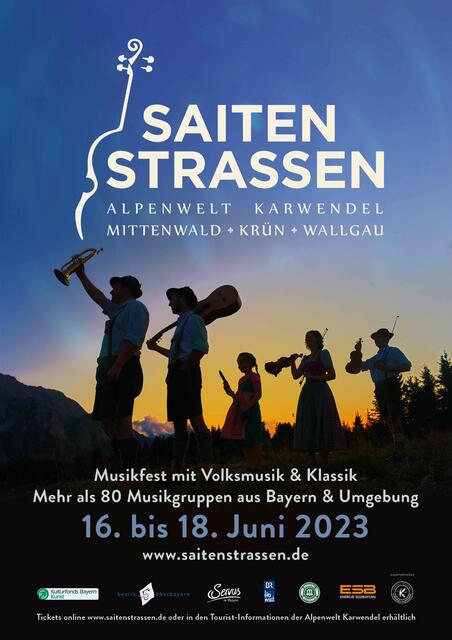 Die Saitenstrassen kehren zurück ins obere Isartal. Vom 16. bis 18. Juni 2023 klingt es in den drei Gemeinden Mittenwald, Krün und Wallgau in jeder Ecke. | Foto: Alpenwelt Karwendel