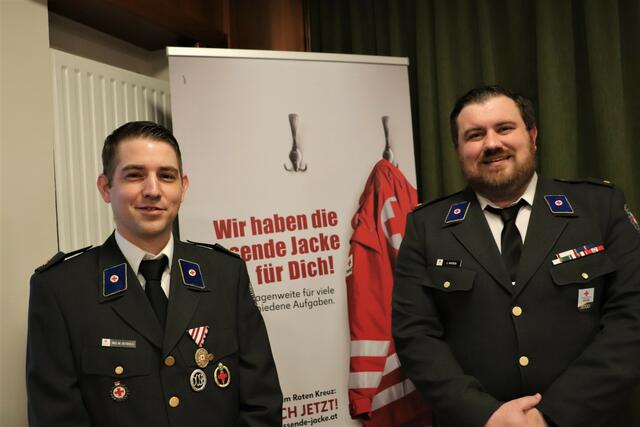RK-Ortsstellenleiter Mark Seybold (li) und sein Stellvertreter Lukas Haysen legten eine positive Bilanz. | Foto: Edith Ertl