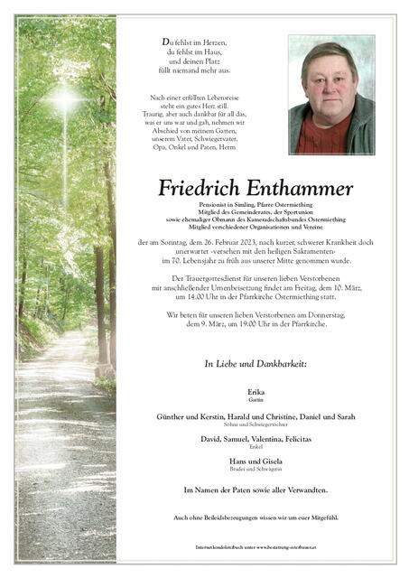 Friedrich Enthammer ✝︎ 26. Februar 2023