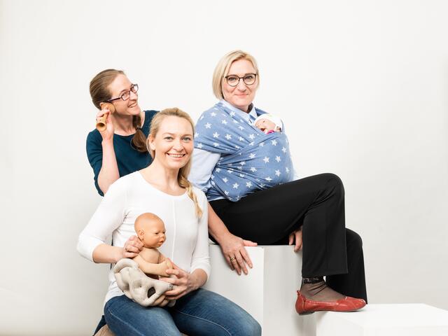 Die drei Hebammen betreuen das Hebammenzentrum in Voitsberg. | Foto: Krusch