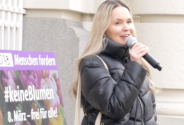 Sofia Surma argumentiert warum der internationale Frauentag ein Feiertag sein sollte.  | Foto: Alexander Mach 