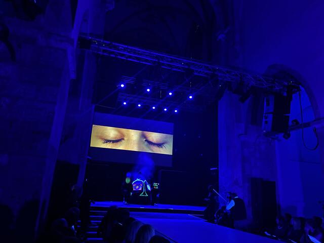 Augen: Die 3AHLW stellte selbst aufwändige Masken her und zeigt damit eine kreative und ironische Auseinandersetzung mit den Themen "Beobachten" und "Überwachen". | Foto: sg