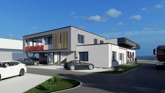 So wird das neue Feuerwehrhaus in Hof aussehen.  | Foto: Gemeinde Hof/Leithaberge 