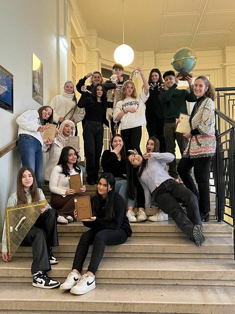 Die Jugendlichen der VBS Hamerlingplatz im Bezirksmuseum. Die Projektgruppe bestand aus Schülerinnen und Schülern der 4EAK und 4EBK. | Foto: VBS Hamerlingplatz