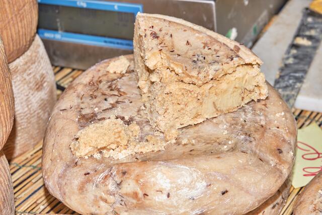 Casu Marzu, eine italienische Delikatesse, enthält Larven. | Foto: Foto: Gengis90/shutterstock.com