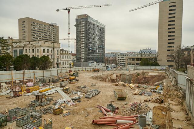 So schaut die Baustelle im Moment aus.  | Foto: Medizinische Universität Wien/APA-Fotoservice/Hörmandinger
