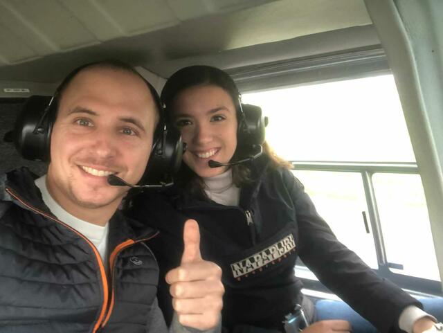 Andreas Brunner durfte sich noch im Helikopter über ein "Ja" seiner Freundin Katharina freuen. | Foto: Brunner