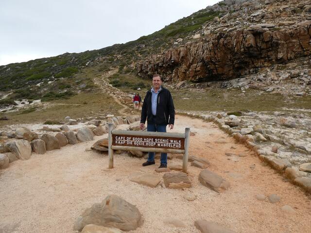 Johann Kutzenberger am "Kap der guten Hoffnung" in Südafrika. 