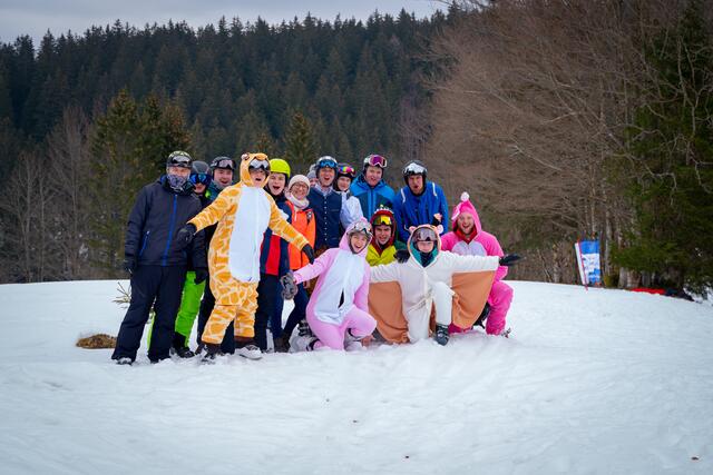 Die Musikanten amüsierten sich prächtig beim dritten Skitag des Niederösterreichischen Blasmusikverbands in Lackenhof am Ötscher. | Foto: Niederösterreichischer Blasmusikverband