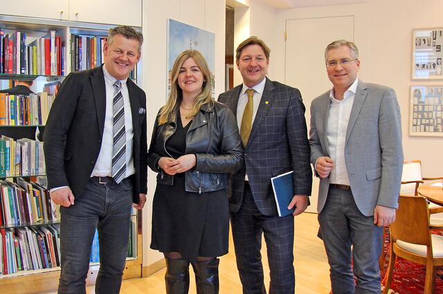 Christian Scheider, Doris Posch, Günther Albel und Martin Kulmer (von links) sind motiviert und freuen sich auf eine konstruktive Zusammenarbeit im Zentralraum. | Foto: Stadt Klagenfurt