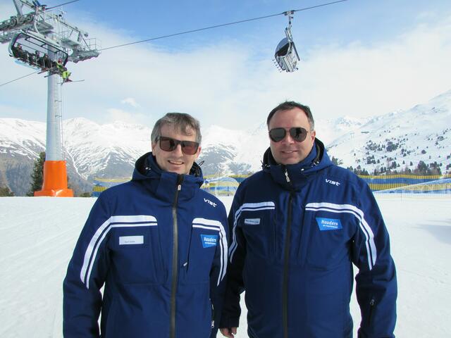 Karl Folie (Marketing Nauderer Bergbahnen) und Michael Schöpf (Vorstand Nauderer Bergbahnen) konnten mit dem Konzert der Schürzenjäger mehr als zufrieden sein. 