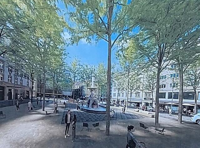 Der Visualisierung des neugestalteten Bozner Platzes, Blickrichtung Westen. | Foto: IKM