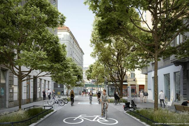 Die Pfeilgasse soll zur Fahrradstraße werden.  | Foto: zoommvp.at/Mobilitätsagentur Wien